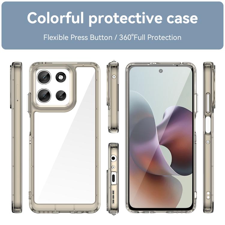 For Motorola Moto G66y 5G Colorful Series Acrylic Hybrid TPU Phone Case