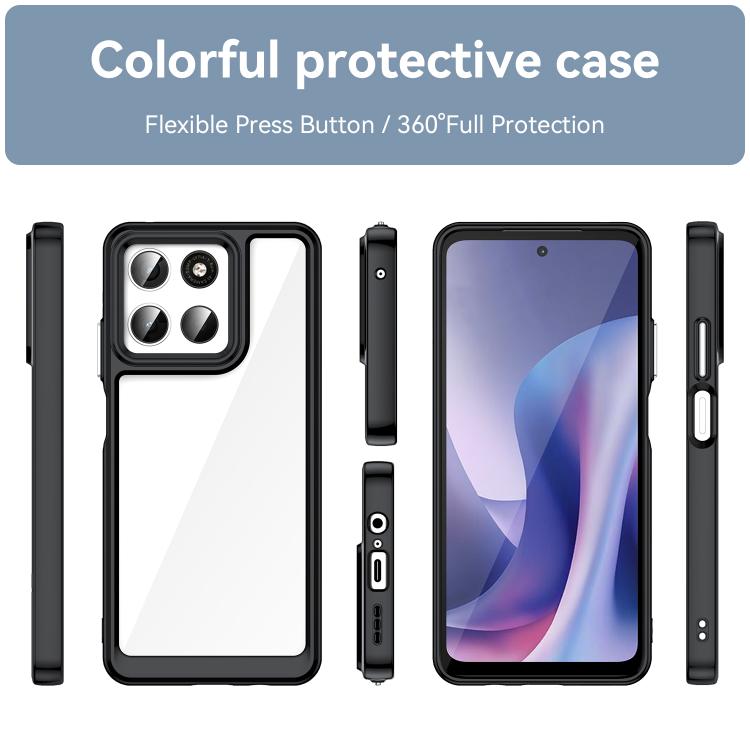 For Motorola Moto G57 5G Colorful Series Acrylic Hybrid TPU Phone Case