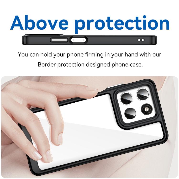 For Motorola Moto G57 5G Colorful Series Acrylic Hybrid TPU Phone Case