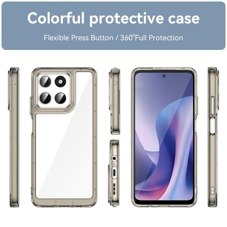 For Motorola Moto G57 5G Colorful Series Acrylic Hybrid TPU Phone Case