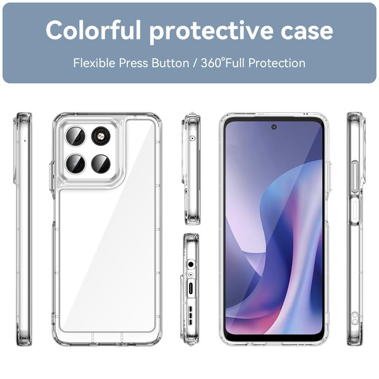 For Motorola Moto G57 5G Colorful Series Acrylic Hybrid TPU Phone Case