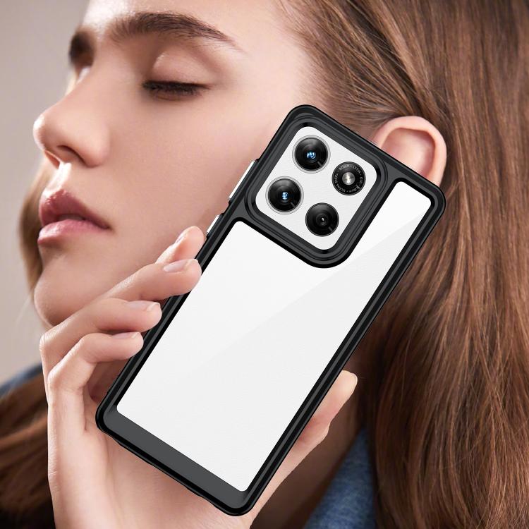 For Motorola Edge 60 Stylus Colorful Series Acrylic Hybrid TPU Phone Case