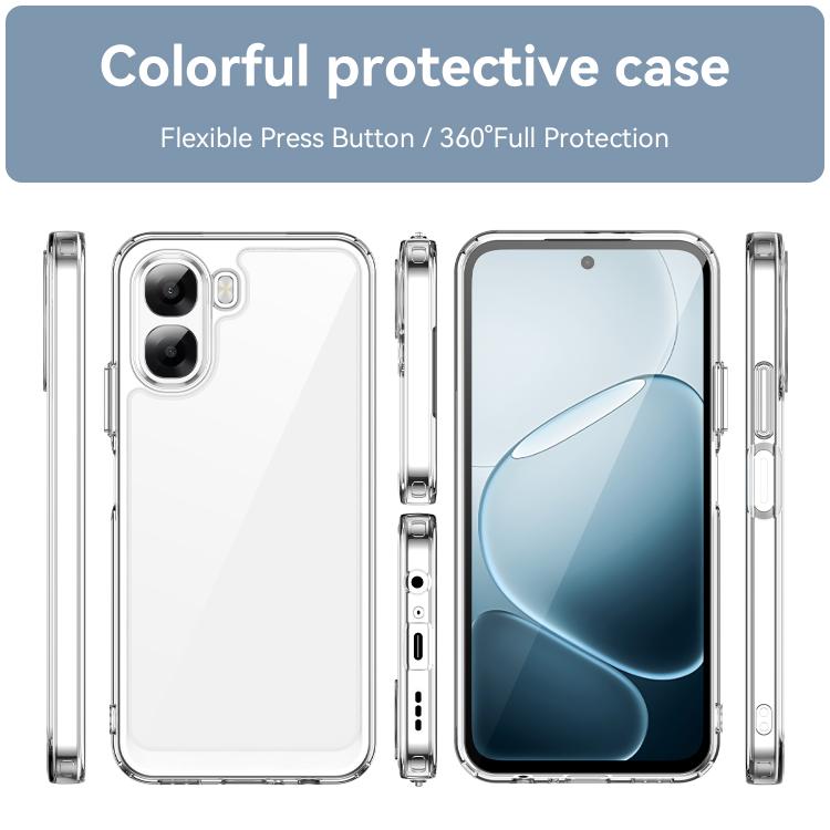 For OPPO A6x 4G Colorful Series Acrylic Hybrid TPU Phone Case
