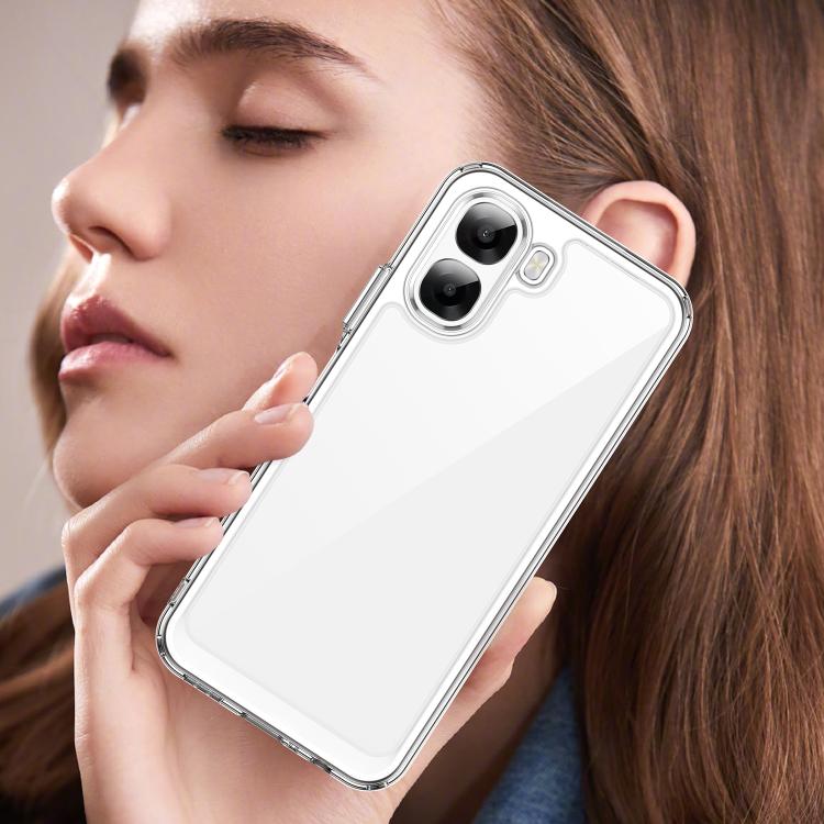 For OPPO A6x 4G Colorful Series Acrylic Hybrid TPU Phone Case