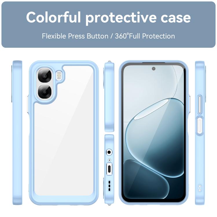 For OPPO A6x 5G Colorful Series Acrylic Hybrid TPU Phone Case