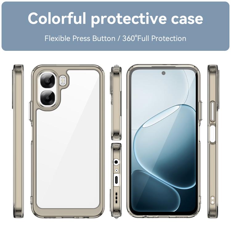 For OPPO A6x 5G Colorful Series Acrylic Hybrid TPU Phone Case