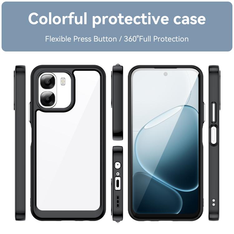 For OPPO A6x 5G India Colorful Series Acrylic Hybrid TPU Phone Case