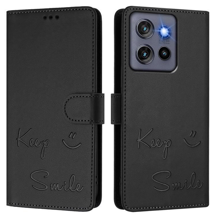 For Motorola Moto G Stylus 5G 2025 Smile Embossing RFID Leather Phone Case