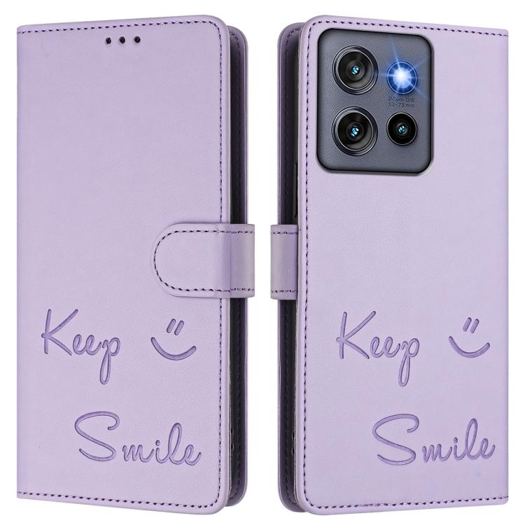 For Motorola Moto G Stylus 5G 2025 Smile Embossing RFID Leather Phone Case