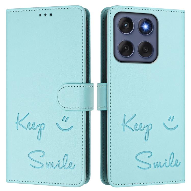For Motorola Edge 60 Fusion Smile Embossing RFID Leather Phone Case