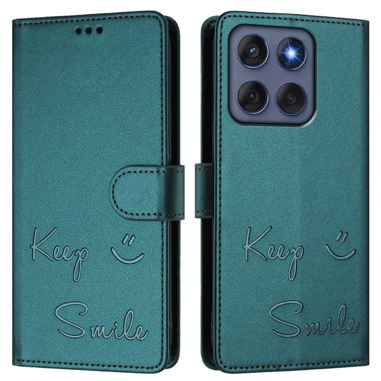 For Motorola Edge 60 Fusion Smile Embossing RFID Leather Phone Case