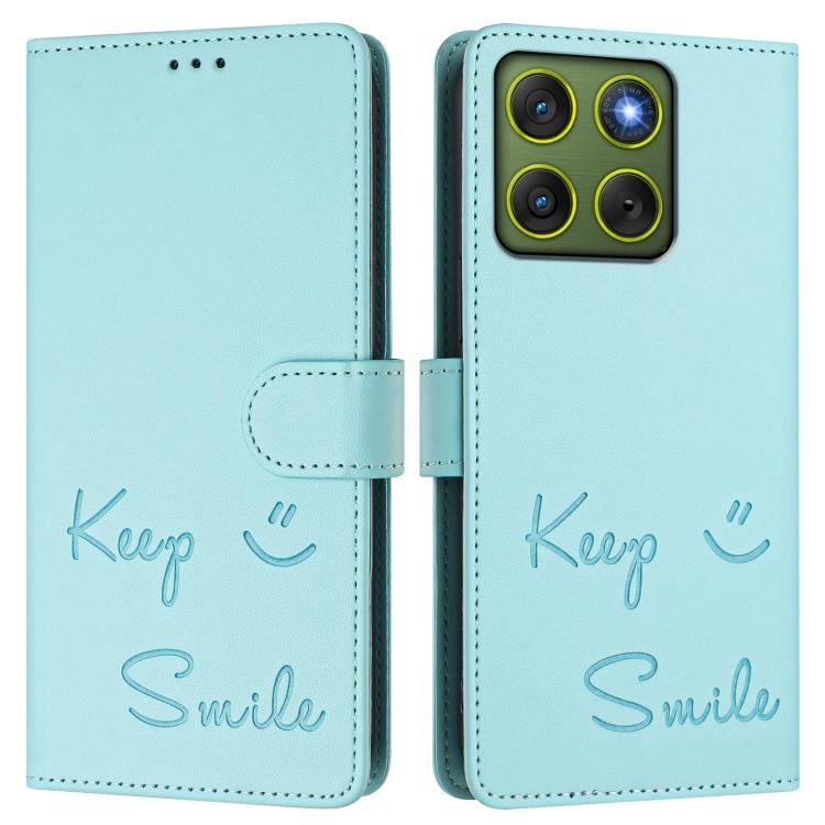 For Motorola Edge 70 5G Smile Embossing RFID Leather Phone Case