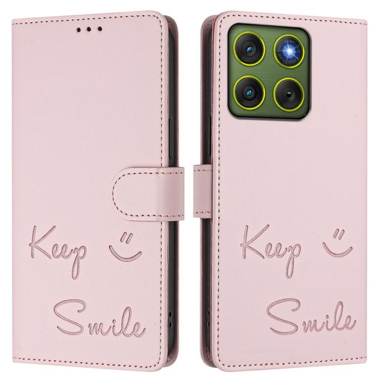 For Motorola Edge 70 5G Smile Embossing RFID Leather Phone Case
