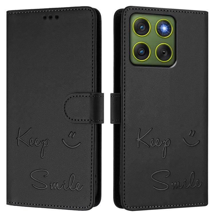 For Motorola Edge 70 5G Smile Embossing RFID Leather Phone Case
