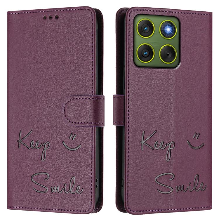 For Motorola Edge 70 5G Smile Embossing RFID Leather Phone Case