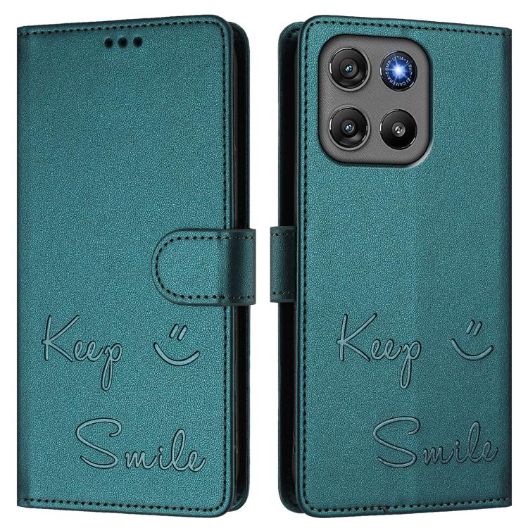 For Motorola Moto G67 Power 5G Smile Embossing RFID Leather Phone Case