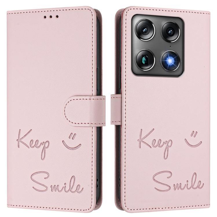 For Motorola Moto X70 Air Pro / Signature 5G Smile Embossing RFID Leather Phone Case