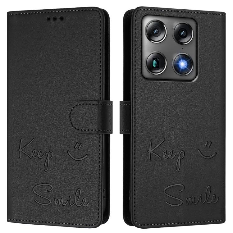 For Motorola Moto X70 Air Pro / Signature 5G Smile Embossing RFID Leather Phone Case