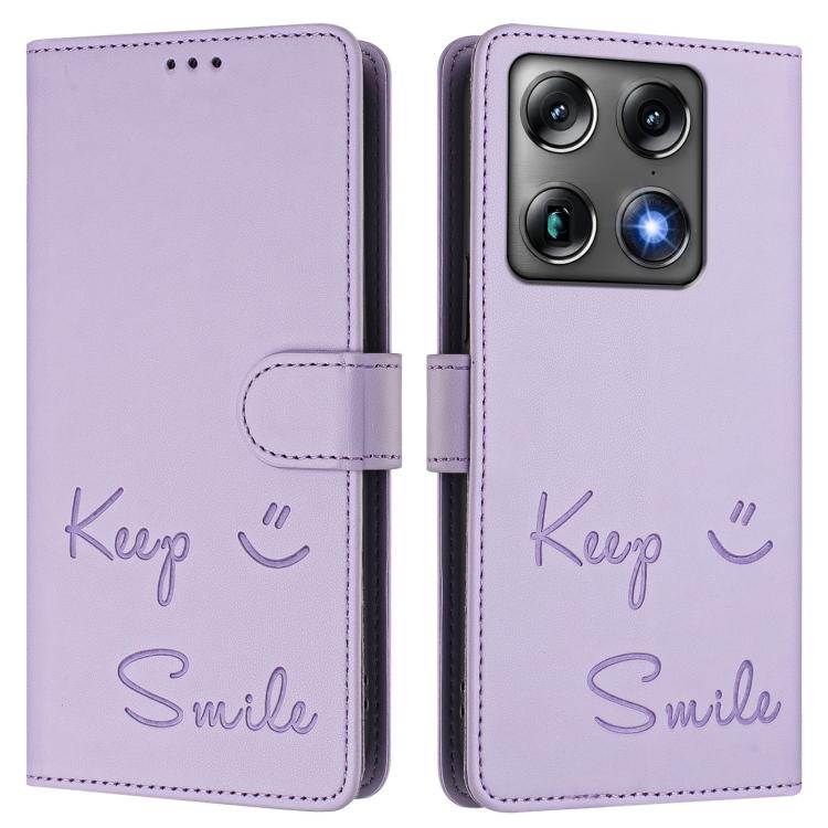 For Motorola Moto X70 Air Pro / Signature 5G Smile Embossing RFID Leather Phone Case