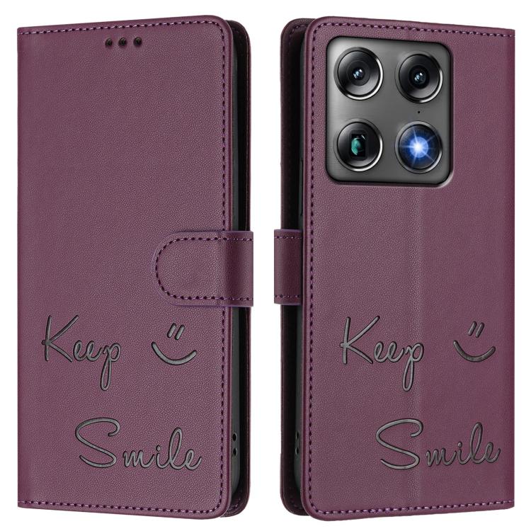 For Motorola Moto X70 Air Pro / Signature 5G Smile Embossing RFID Leather Phone Case