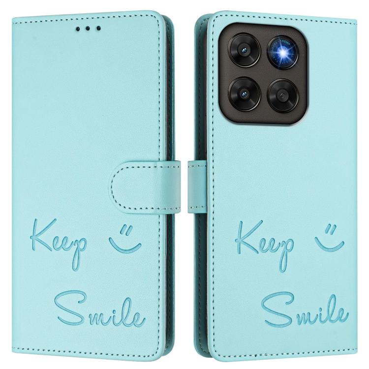 For Motorola Moto G87 5G / G77 5G / G67 5G Smile Embossing RFID Leather Phone Case