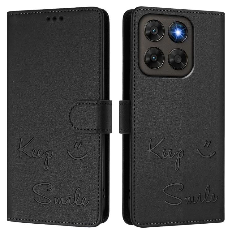 For Motorola Moto G87 5G / G77 5G / G67 5G Smile Embossing RFID Leather Phone Case