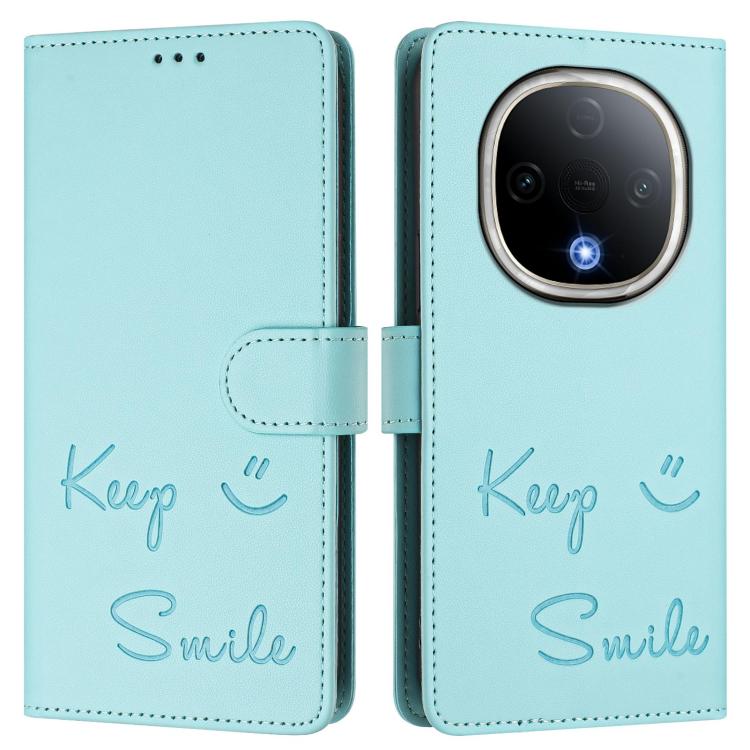 For vivo Y300 5G Smile Embossing RFID Leather Phone Case