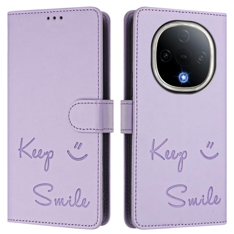 For vivo Y300 5G Smile Embossing RFID Leather Phone Case