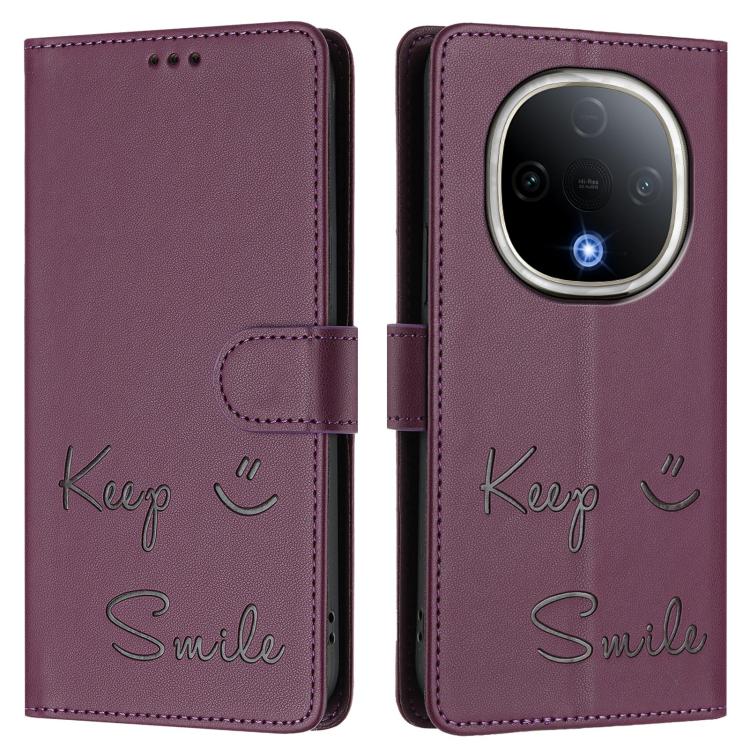 For vivo Y300 5G Smile Embossing RFID Leather Phone Case