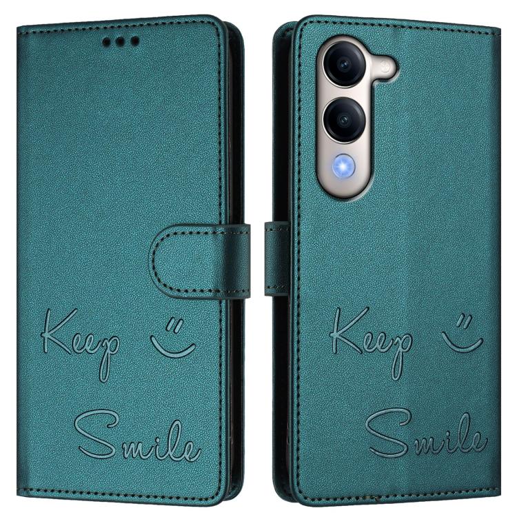 For vivo Y29s 5G / Y04 4G Global Smile Embossing RFID Leather Phone Case