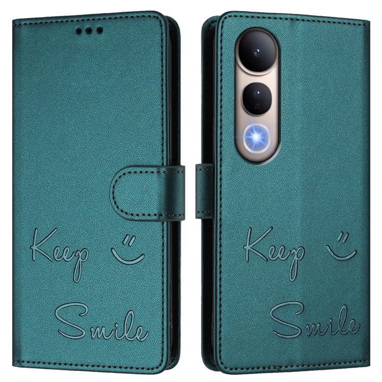 For vivo V50 Lite 5G Smile Embossing RFID Leather Phone Case