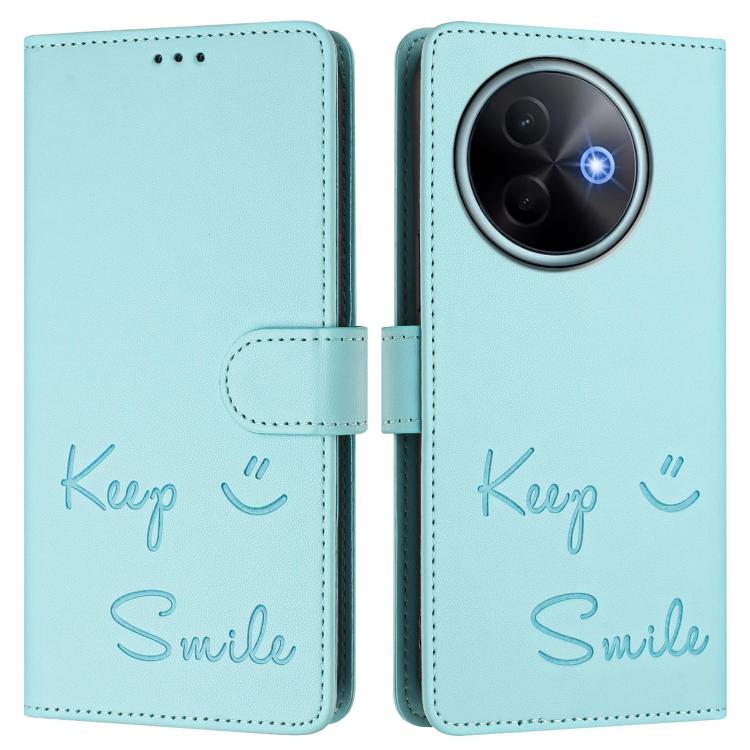 For vivo Y39 5G Global Smile Embossing RFID Leather Phone Case