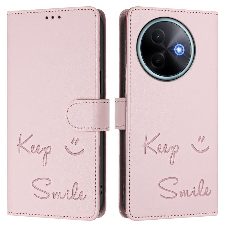 For vivo Y39 5G Global Smile Embossing RFID Leather Phone Case