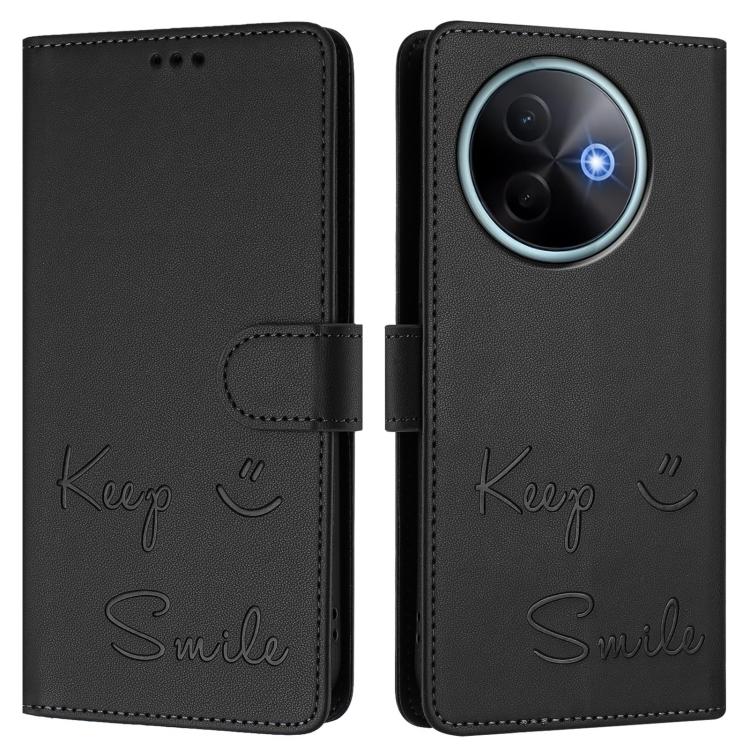 For vivo Y39 5G Global Smile Embossing RFID Leather Phone Case