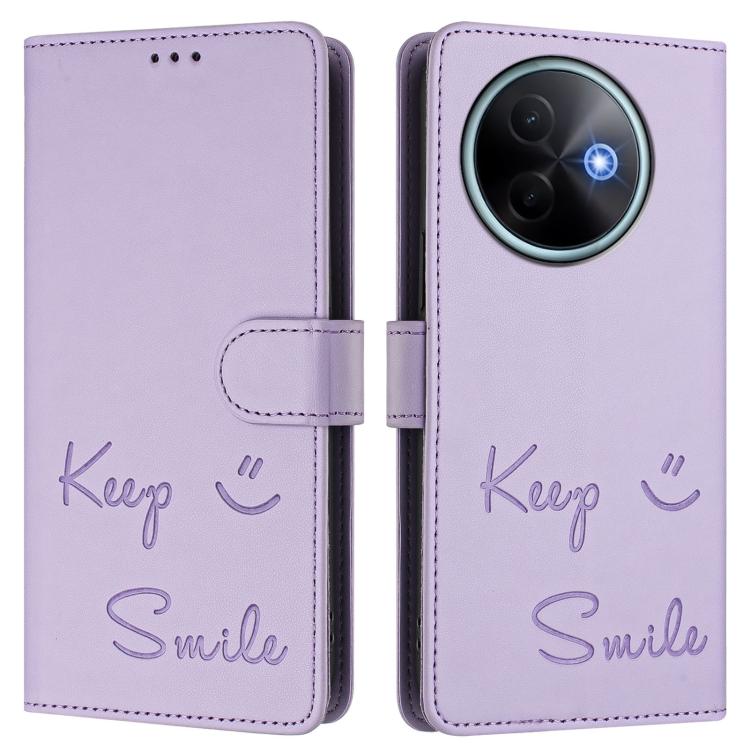 For vivo Y39 5G Global Smile Embossing RFID Leather Phone Case