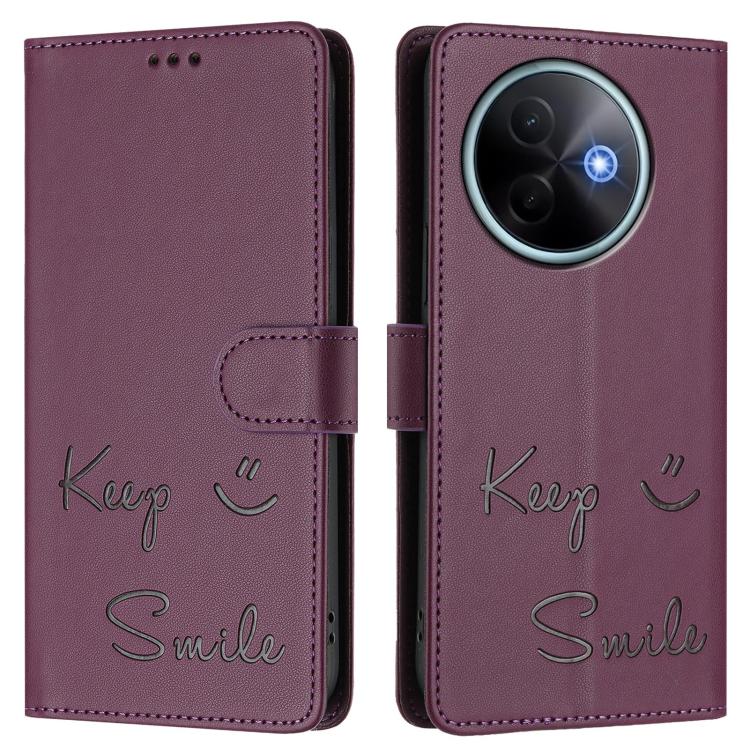 For vivo Y39 5G Global Smile Embossing RFID Leather Phone Case