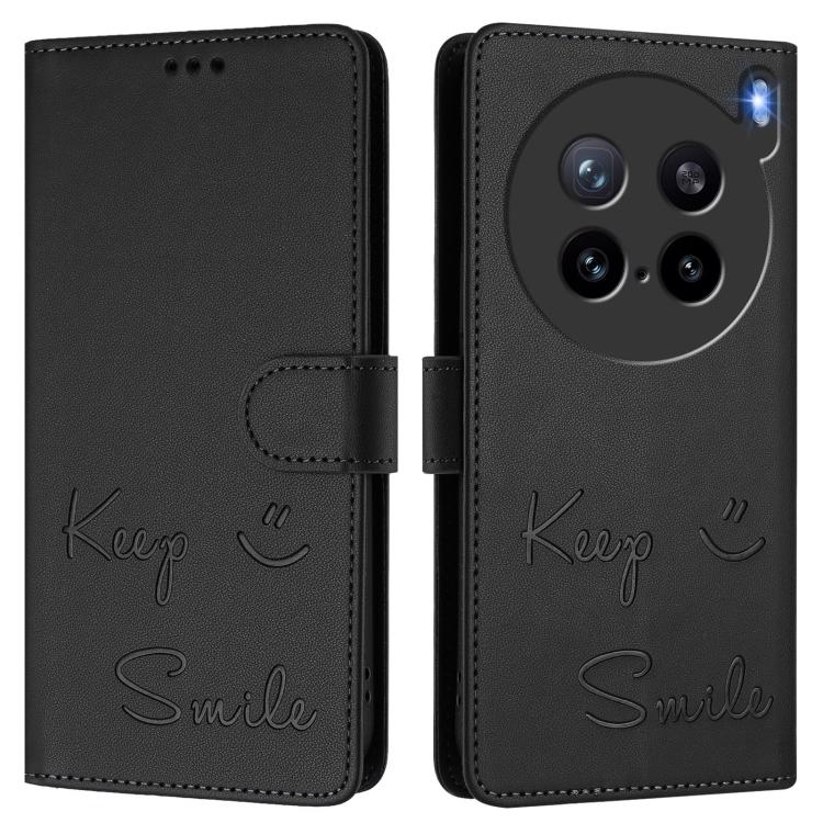 For vivo X200s 5G Smile Embossing RFID Leather Phone Case