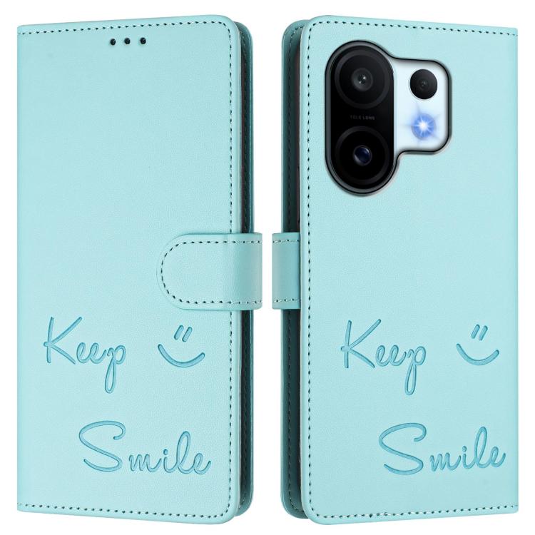 For vivo S30 Pro mini Smile Embossing RFID Leather Phone Case