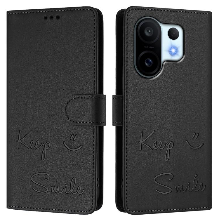 For vivo S30 Pro mini Smile Embossing RFID Leather Phone Case