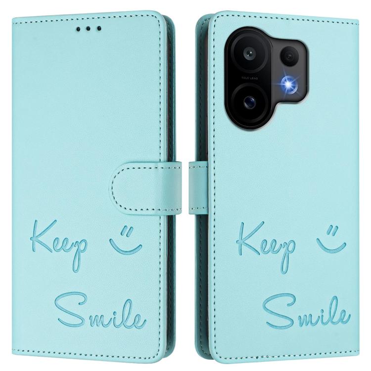 For vivo S30 Smile Embossing RFID Leather Phone Case
