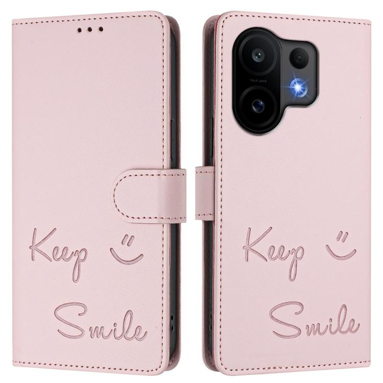 For vivo S30 Smile Embossing RFID Leather Phone Case
