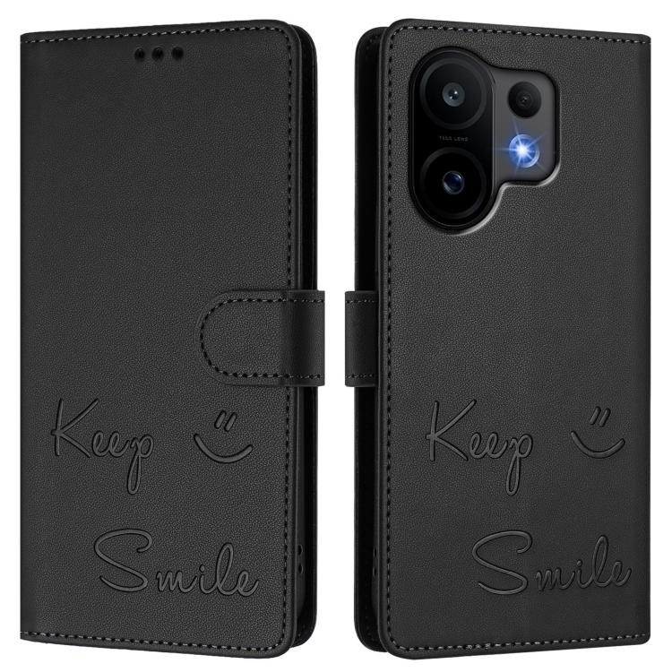 For vivo S30 Smile Embossing RFID Leather Phone Case