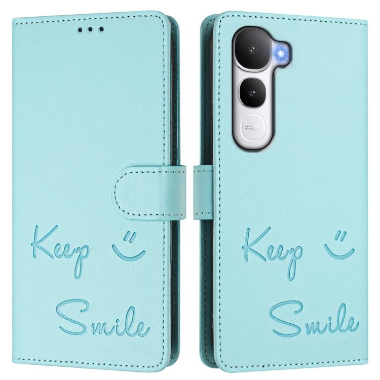 For vivo Y400 5G Global Smile Embossing RFID Leather Phone Case