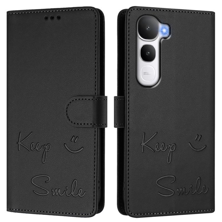 For vivo Y400 5G Global Smile Embossing RFID Leather Phone Case