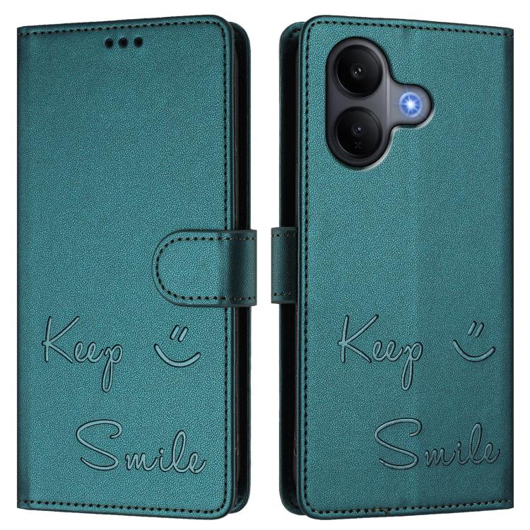 For vivo V60 Lite 5G Global Smile Embossing RFID Leather Phone Case