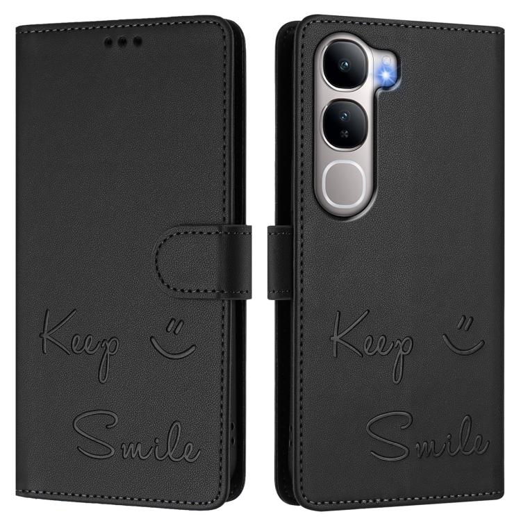 For vivo Y31 5G Global Smile Embossing RFID Leather Phone Case