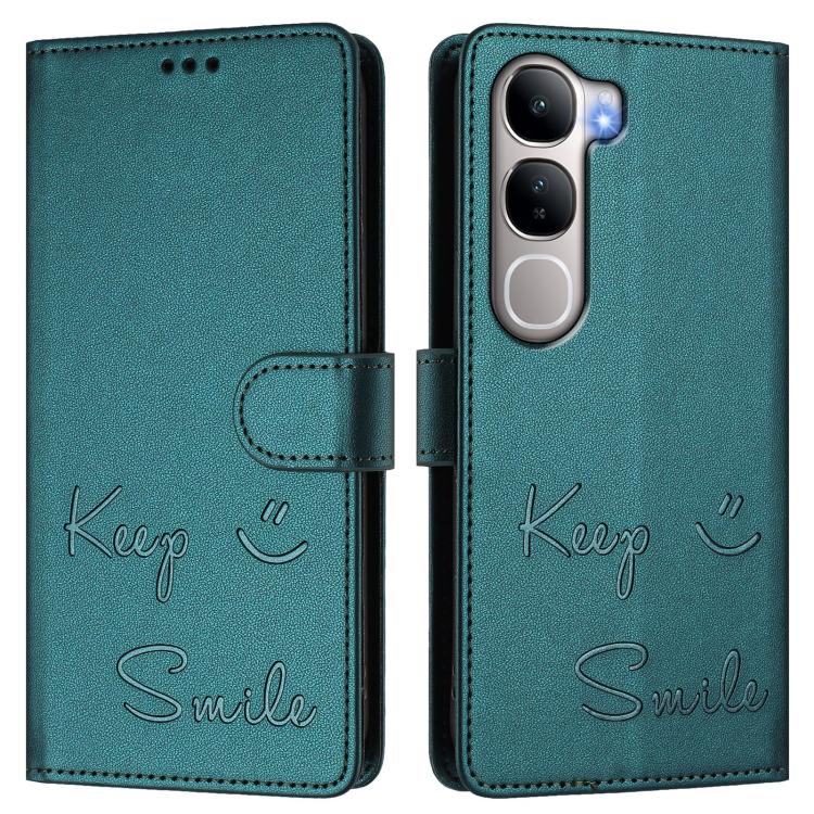 For vivo Y31 5G Global Smile Embossing RFID Leather Phone Case