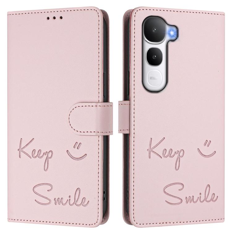 For vivo Y400 4G Smile Embossing RFID Leather Phone Case