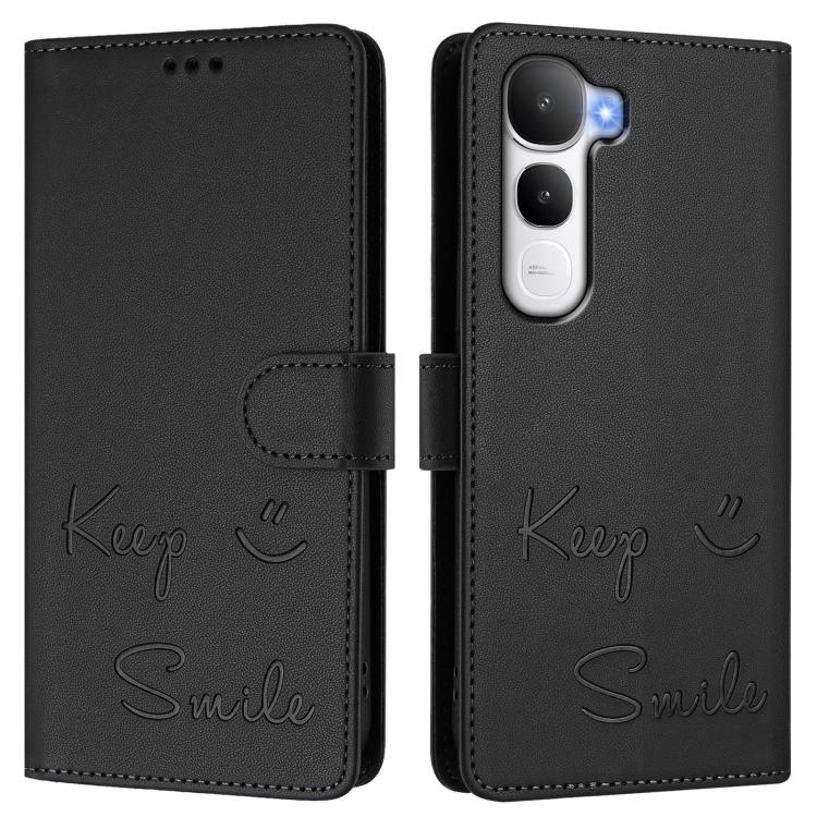For vivo Y400 4G Smile Embossing RFID Leather Phone Case