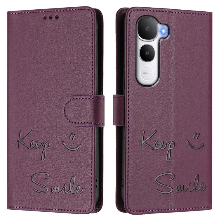 For vivo Y400 4G Smile Embossing RFID Leather Phone Case